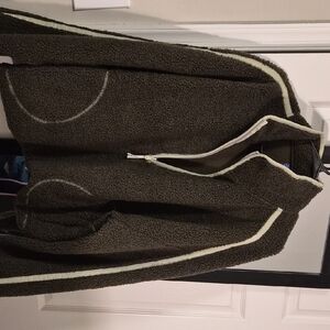 Cozy Green Sherpa Jacket with Light Green Accents